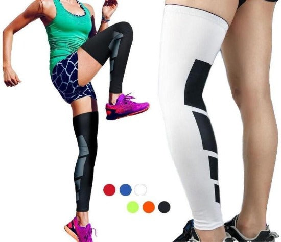 2Pairs Leg Sleeves,Full Leg Compression Sleeve,Compression Long Knee  Sleeve,Sports Compression UV Long Leg Sleeves with Anti-slip Silicone  Strips for