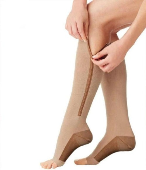 Copper Zipper Compression Socks Support Graduated Stockings 20