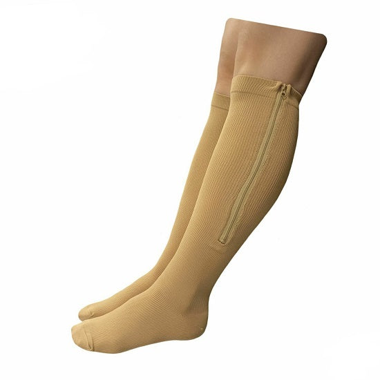 Zip-Up Compression Zipper Leg Support Knee High Stocking Varicose socks  Open Toe