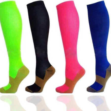 Copper Zipper Compression Socks Support Graduated Stockings 20-30mmHg  Unisex