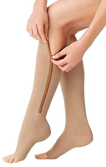 1-3Pair Compression Zip Up Socks Open-Toe Leg Support Unisex Socks Knee  Stocking